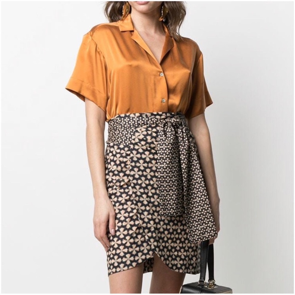 BA&SH Carmen Floral Print Asymmetric Wrap Skirt